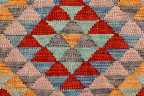 handmade Geometric Kilim Beige Red Hand-Woven RECTANGLE 100% WOOL area rug 2' x 3'
