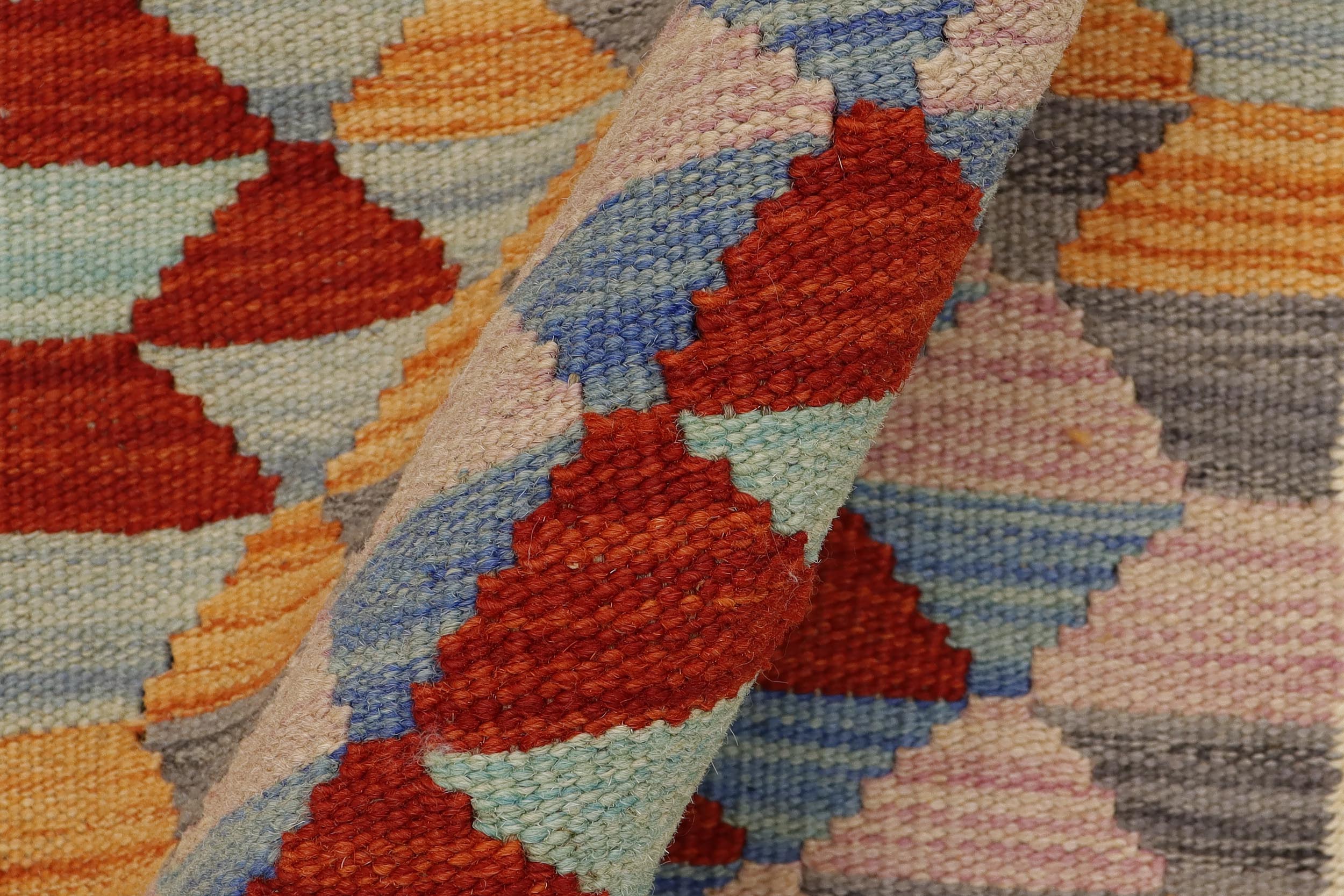 handmade Geometric Kilim Beige Red Hand-Woven RECTANGLE 100% WOOL area rug 2' x 3'