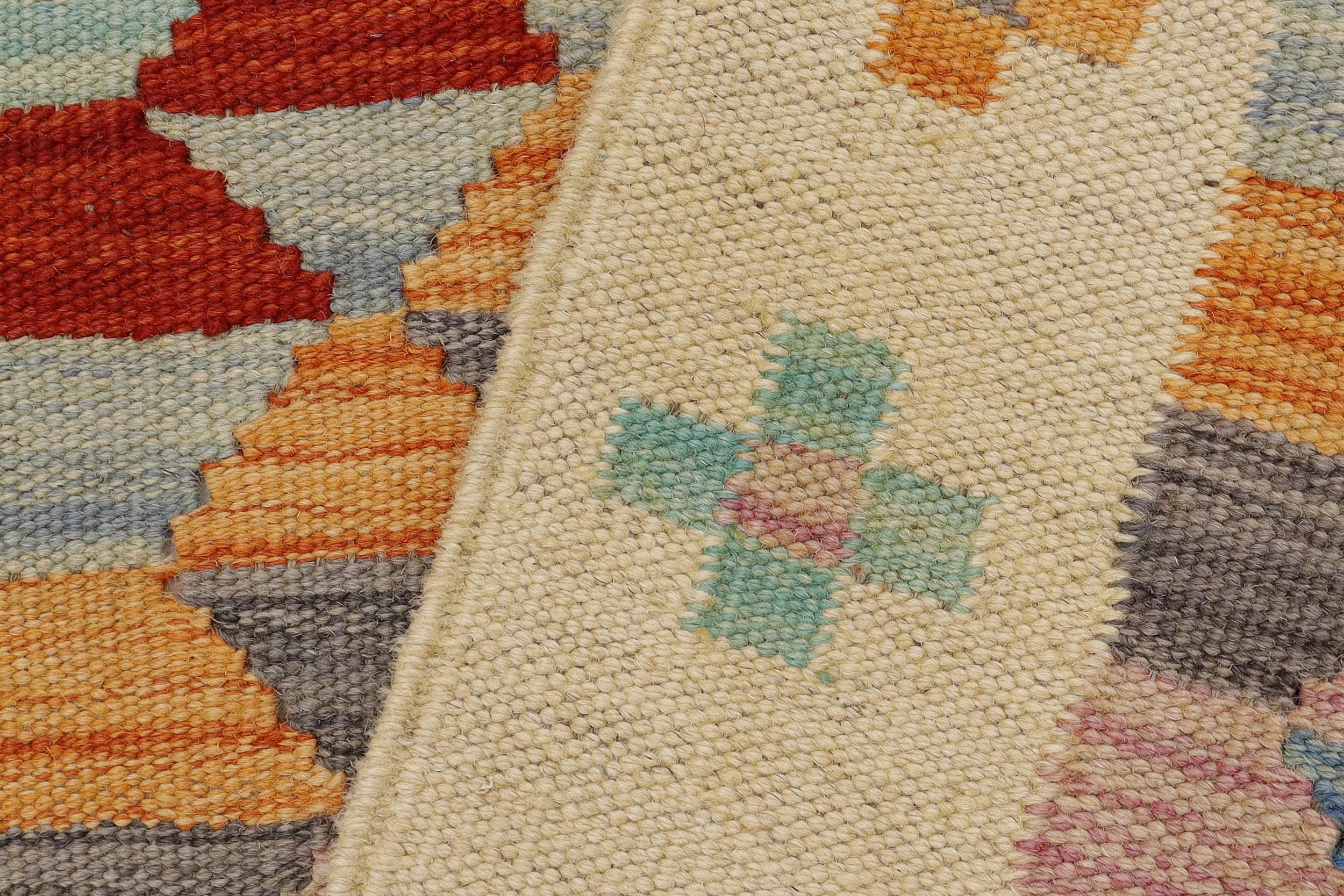 handmade Geometric Kilim Beige Red Hand-Woven RECTANGLE 100% WOOL area rug 2' x 3'