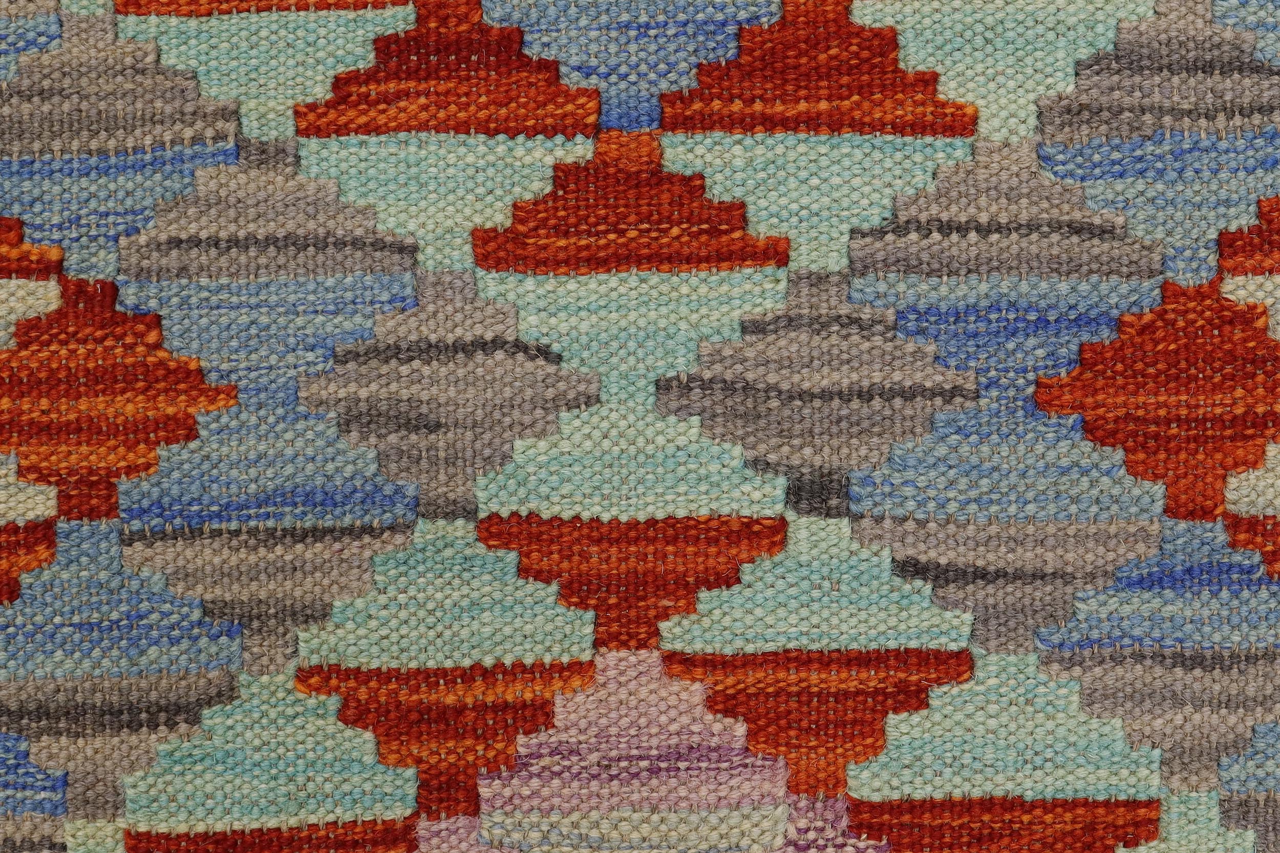 handmade Geometric Kilim Gold Rust Hand-Woven RECTANGLE 100% WOOL area rug 2' x 3'