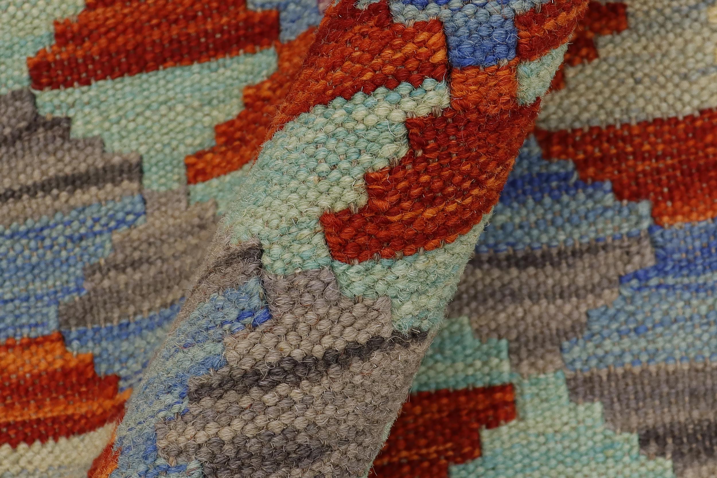 handmade Geometric Kilim Gold Rust Hand-Woven RECTANGLE 100% WOOL area rug 2' x 3'