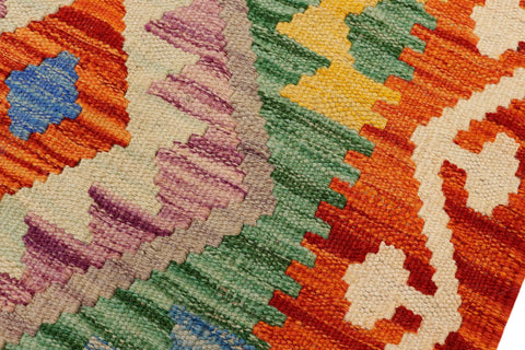 handmade Geometric Kilim Rust Gray Hand-Woven RECTANGLE 100% WOOL area rug 2' x 3'