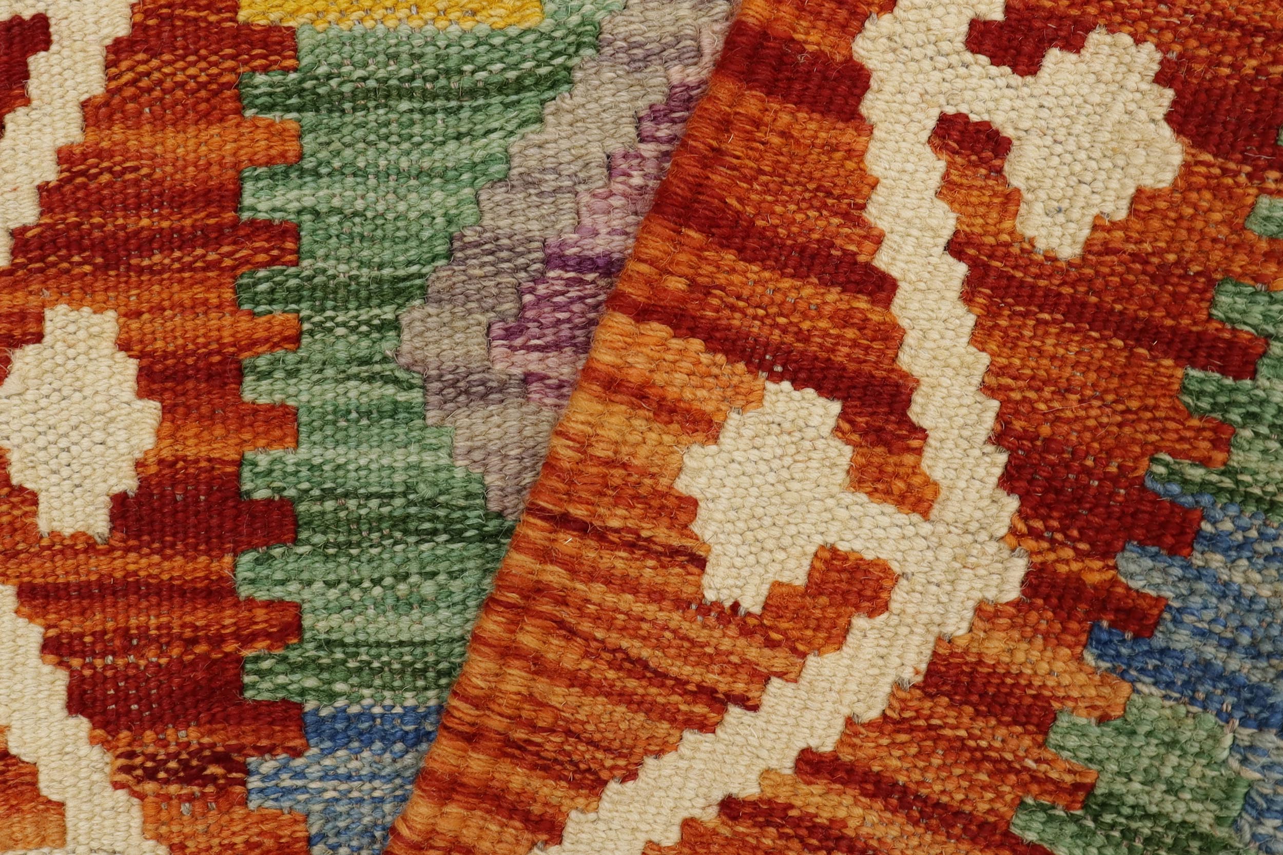 handmade Geometric Kilim Rust Gray Hand-Woven RECTANGLE 100% WOOL area rug 2' x 3'