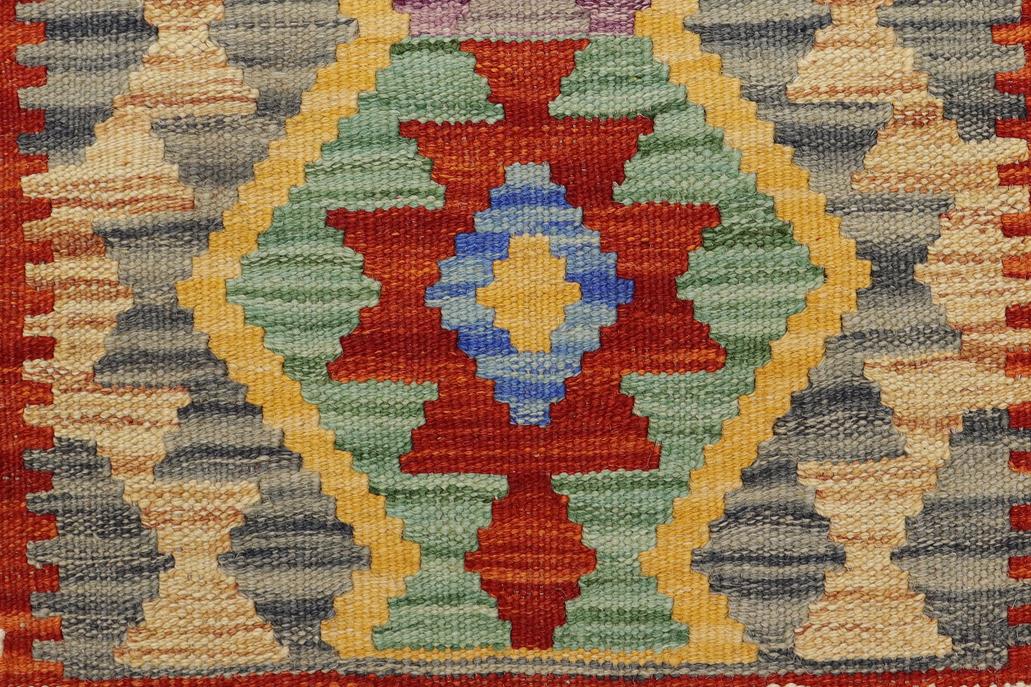 Flat Weave Kilim Antique Navaho Vintage handmade Geometric Kilim Red Beige Hand-Woven Rectangle 100% Wool Area Rug 2x3 