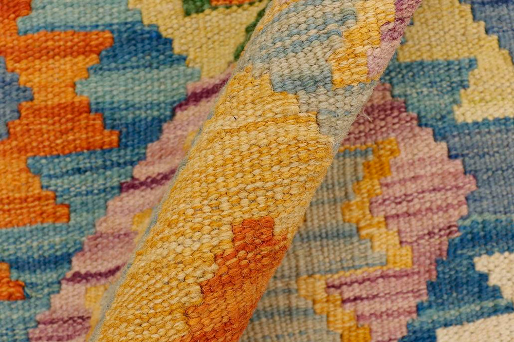 Flat Weave Kilim Antique Navaho Vintage handmade Geometric Kilim Purple Beige Hand-Woven Rectangle 100% Wool Area Rug 2x3 