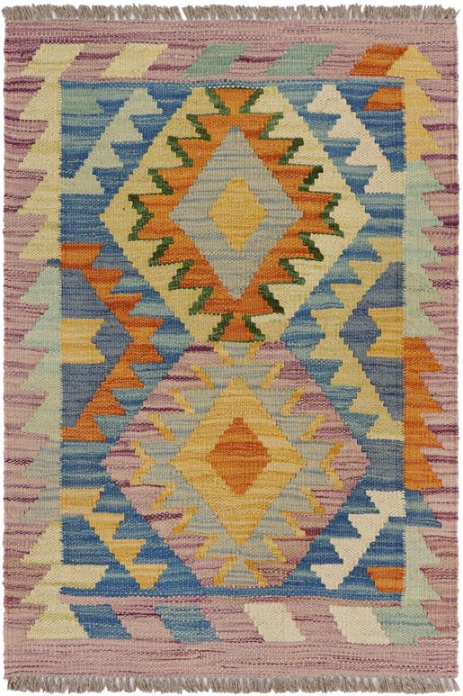 Flat Weave Kilim Antique Navaho Vintage handmade Geometric Kilim Purple Beige Hand-Woven Rectangle 100% Wool Area Rug 2x3 