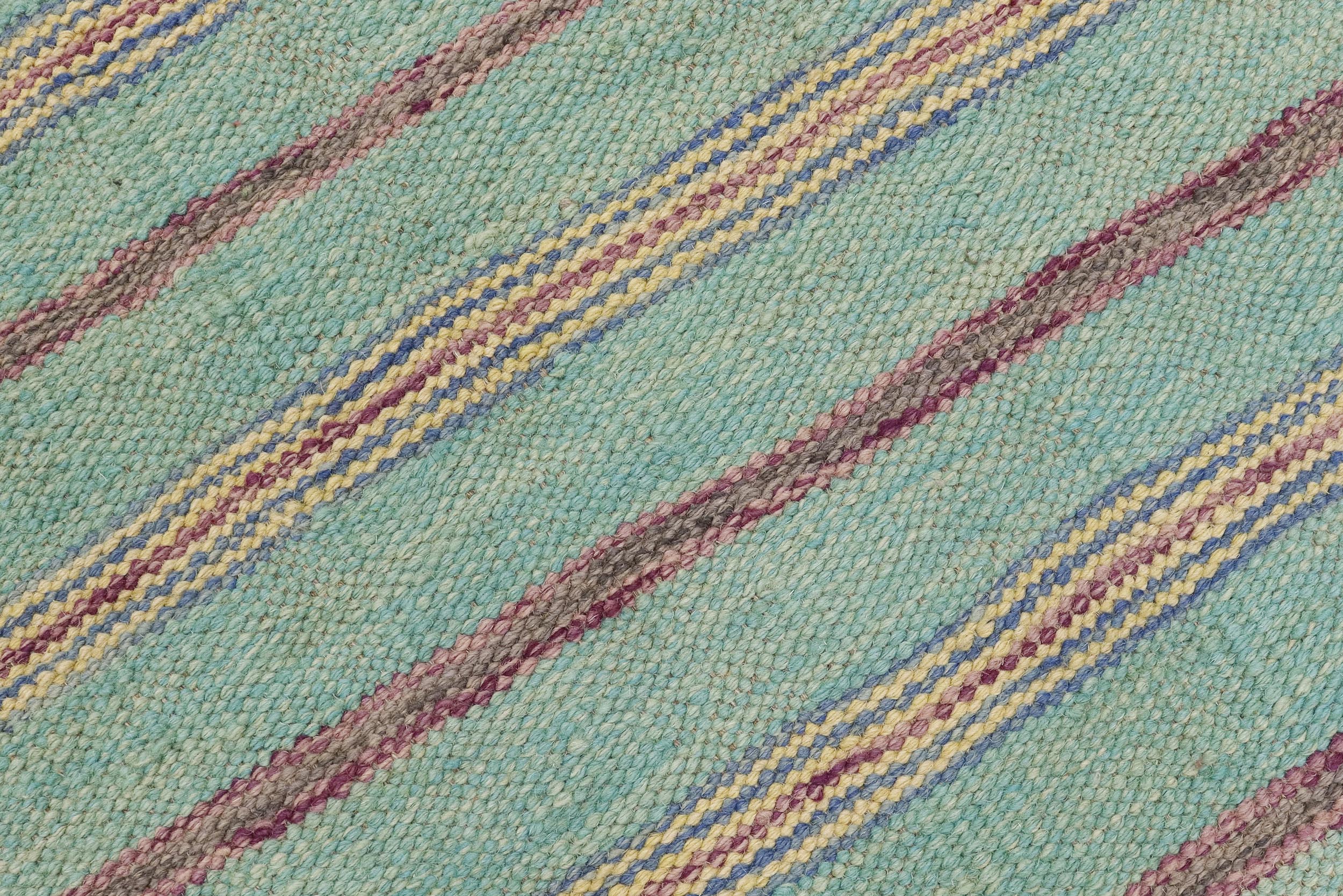 handmade Modern Kilim Blue Purple Hand-Woven RECTANGLE 100% WOOL area rug 5x7