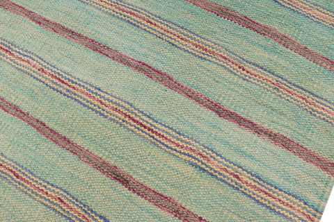 handmade Modern Kilim Blue Purple Hand-Woven RECTANGLE 100% WOOL area rug 5x7