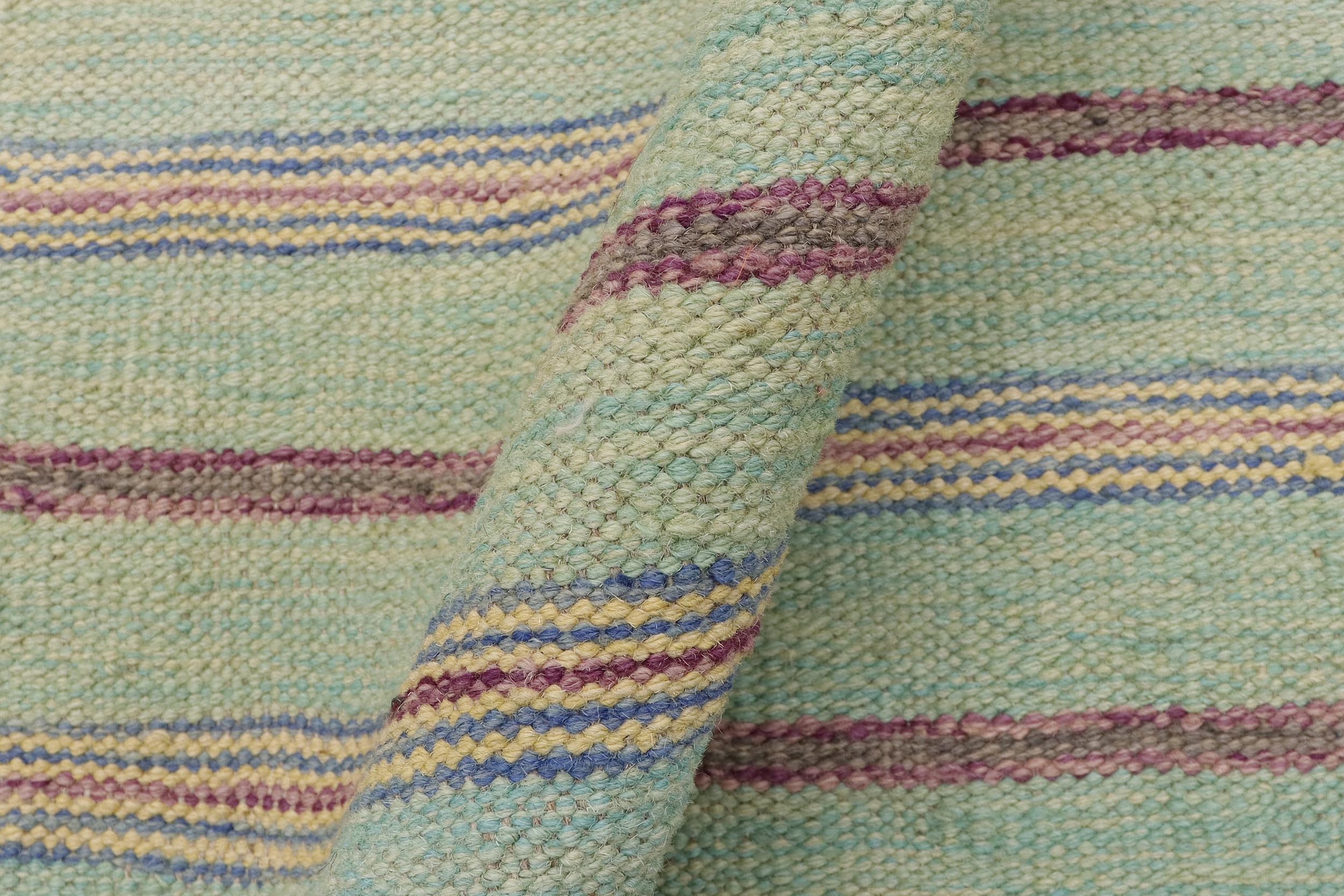 handmade Modern Kilim Blue Purple Hand-Woven RECTANGLE 100% WOOL area rug 5x7