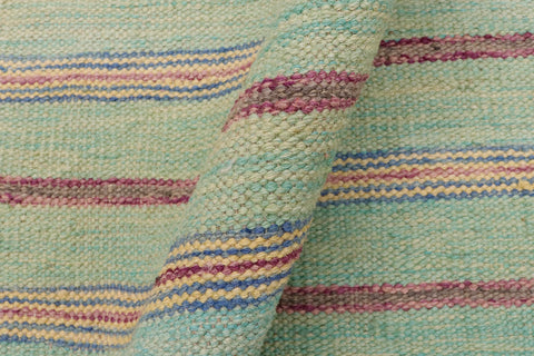 handmade Modern Kilim Blue Purple Hand-Woven RECTANGLE 100% WOOL area rug 5x7