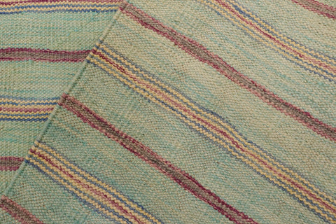 handmade Modern Kilim Blue Purple Hand-Woven RECTANGLE 100% WOOL area rug 5x7