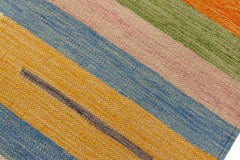 Flat Weave Kilim Antique Navaho Vintage handmade Modern Kilim Blue Beige Hand-Woven Rectangle 100% Wool Area Rug 4x6 