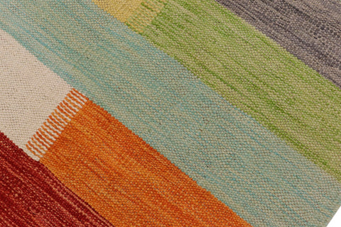 handmade Modern Kilim Beige Gray Hand-Woven RECTANGLE 100% WOOL area rug 3x5