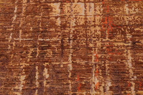 handmade Modern Modern Rust Gold Hand Knotted RECTANGLE WOOL&SILK area rug 8' x 10'