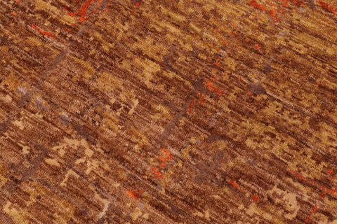 handmade Modern Modern Rust Gold Hand Knotted RECTANGLE WOOL&SILK area rug 8' x 10'