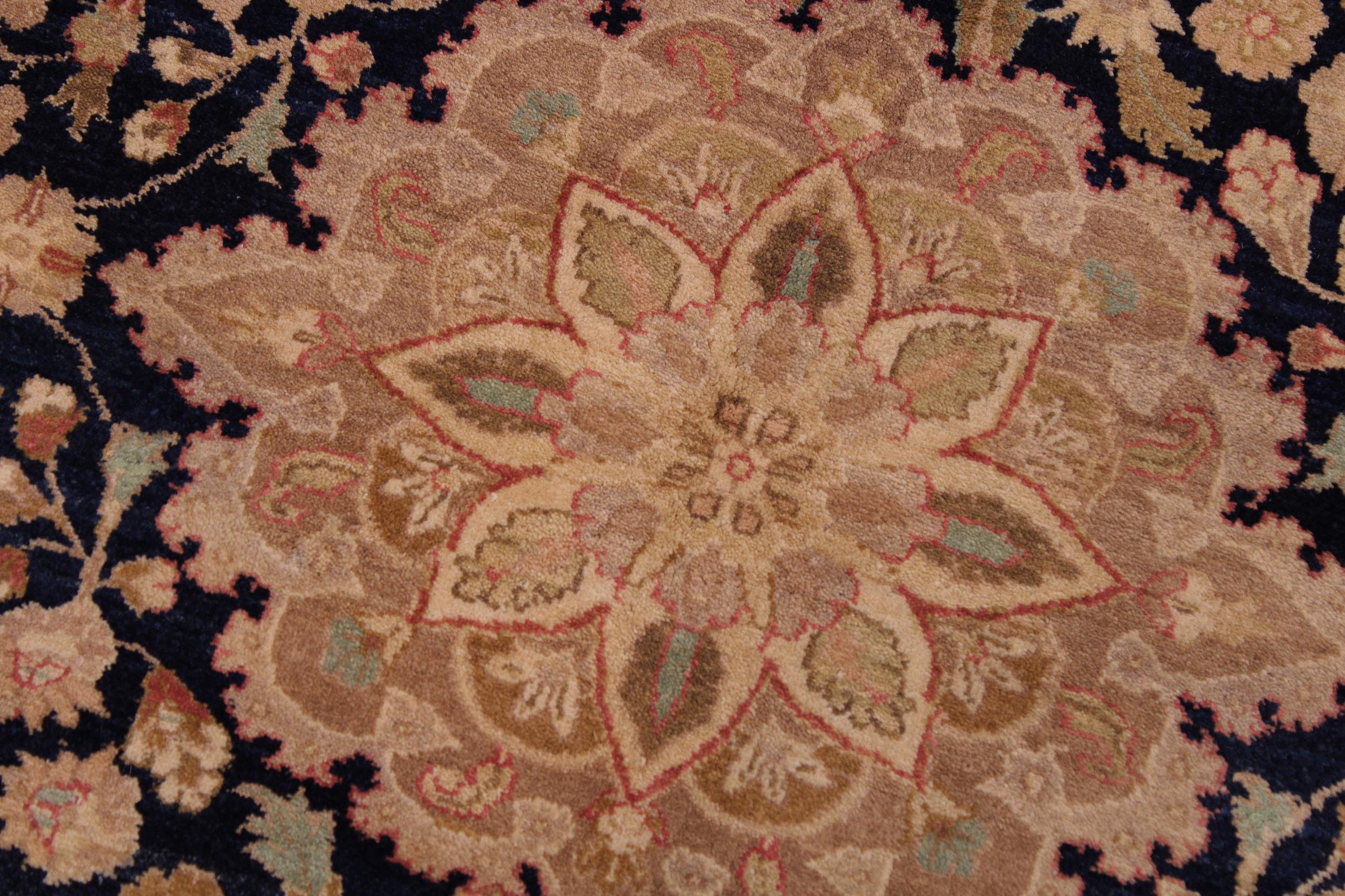 handmade Transitional Sultanabad Blue Tan Hand Knotted RECTANGLE 100% WOOL area rug 9x12
