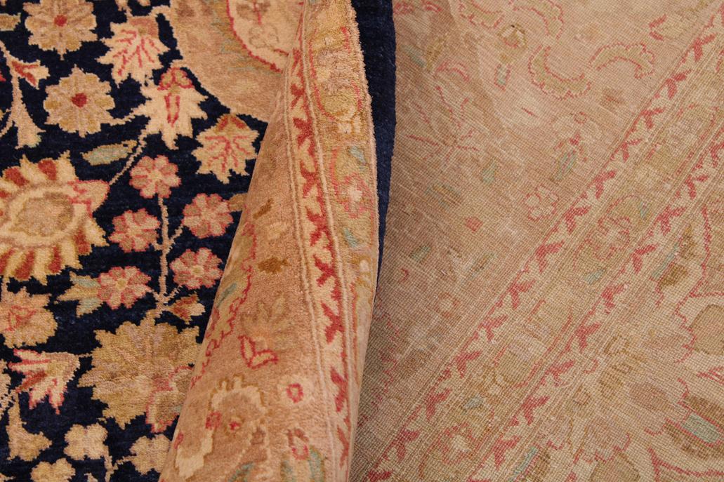 Antique Sultanabad Jewell Blue/Tan Wool Rug - 9'1'' x 12'5''