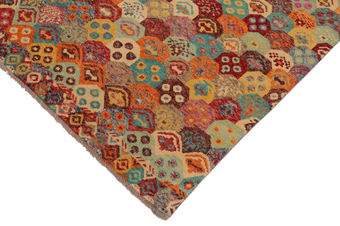 handmade Modern Balouchi Red Blue Hand Knotted RECTANGLE 100% WOOL area rug 7x10