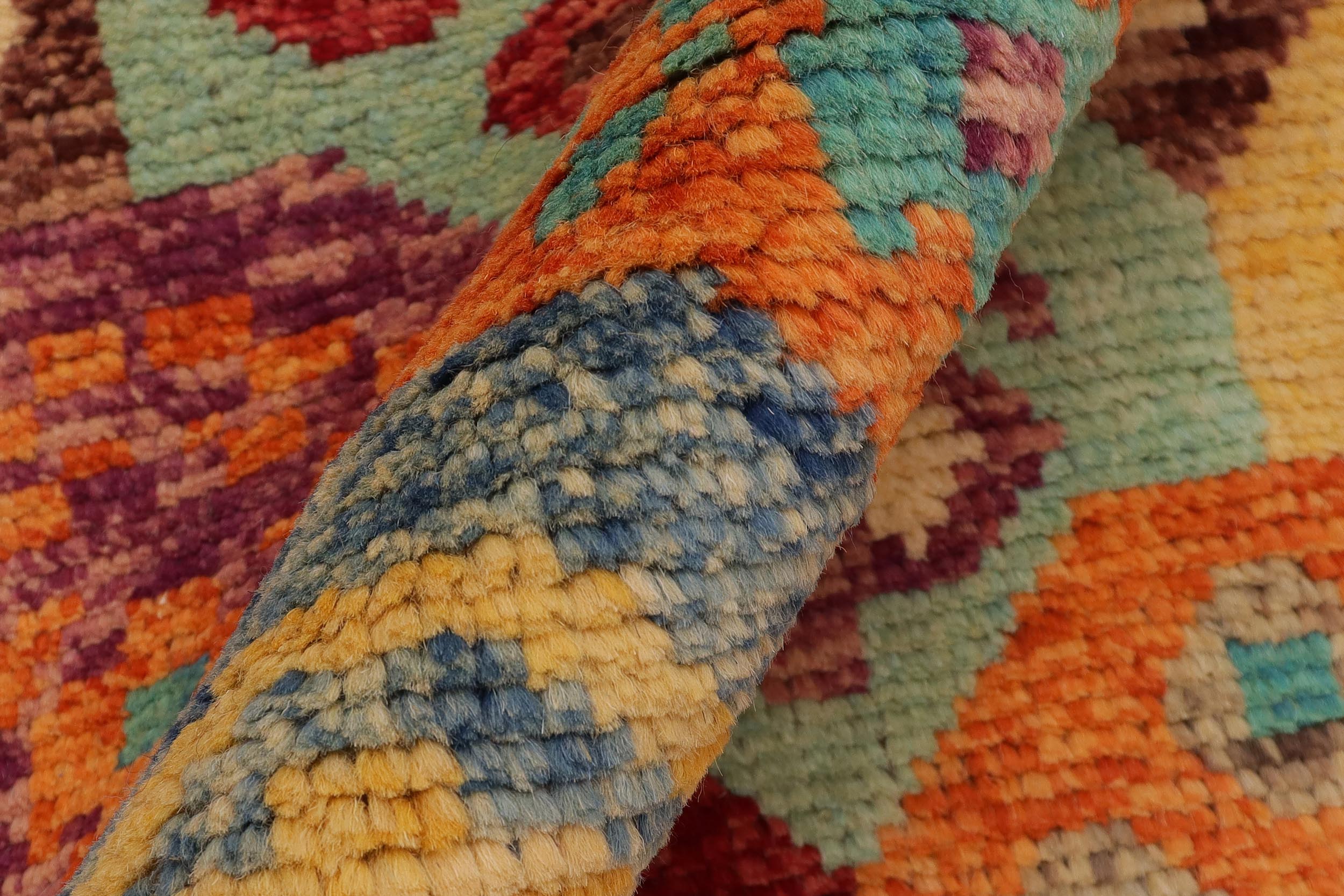 handmade Modern Balouchi Red Blue Hand Knotted RECTANGLE 100% WOOL area rug 7x10