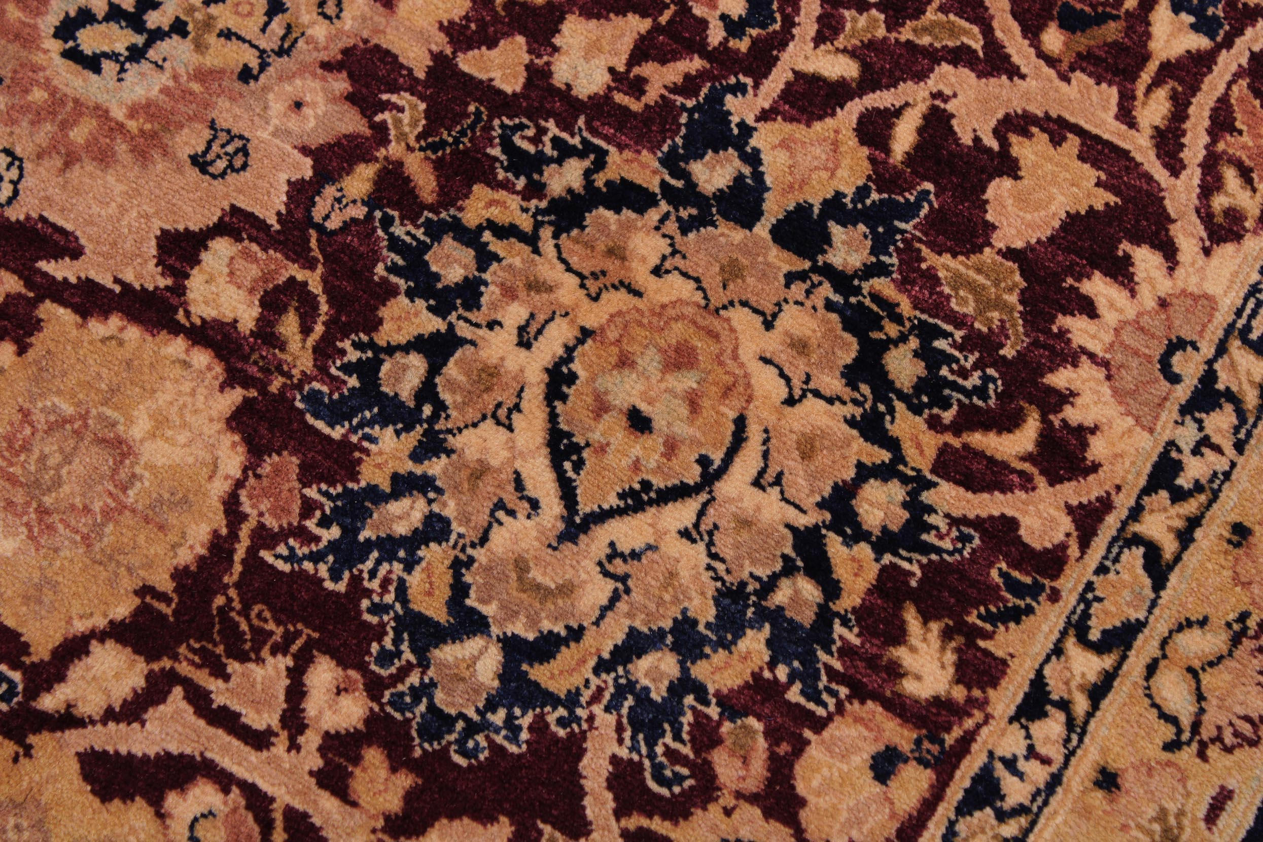 handmade Transitional Tabriz Maroon Tan Hand Knotted RECTANGLE 100% WOOL area rug 9x12