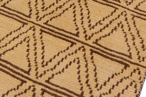 handmade Modern Balouchi Beige Brown Hand Knotted RECTANGLE 100% WOOL area rug 4x6