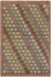 Contemporary Balochi Vincent Blue/Red Wool Rug - 4'1'' x 6'0''
