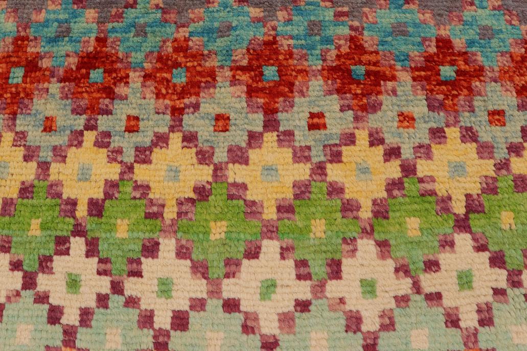 handmade Modern Balouchi Rust Blue Hand Knotted RECTANGLE 100% WOOL area rug 5x8