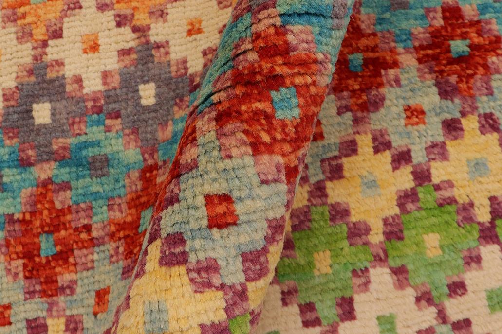 handmade Modern Balouchi Rust Blue Hand Knotted RECTANGLE 100% WOOL area rug 5x8