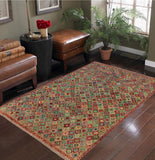 handmade Modern Balouchi Brown Red Hand Knotted RECTANGLE 100% WOOL area rug 4x6