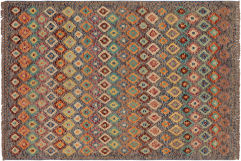 handmade Modern Balouchi Gray Blue Hand Knotted RECTANGLE 100% WOOL area rug 4x6
