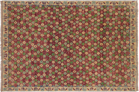 handmade Modern Balouchi Red Beige Hand Knotted RECTANGLE 100% WOOL area rug 4x6