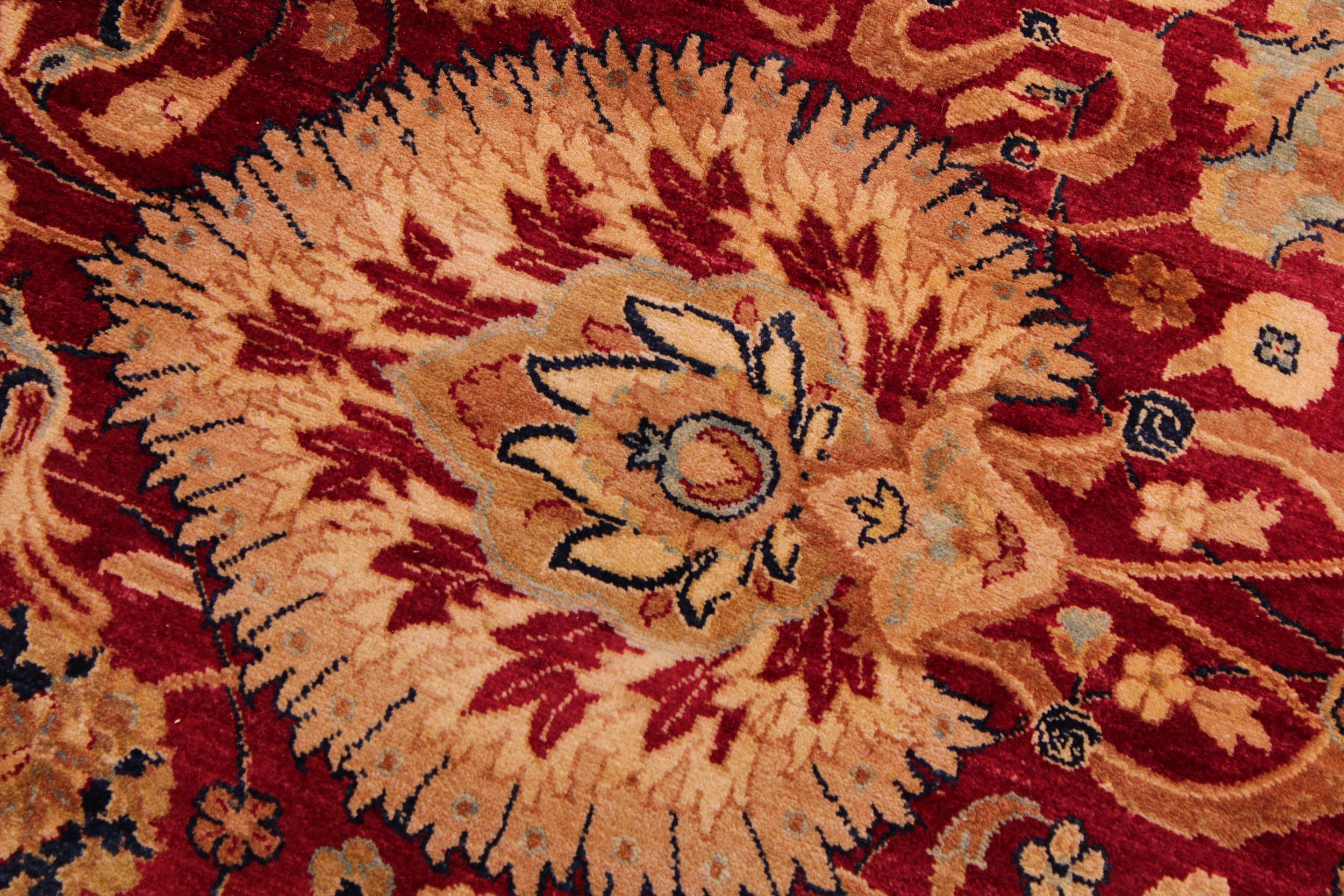 handmade Transitional Anmol Agra Red Blue Hand Knotted RECTANGLE 100% WOOL area rug 9 x 12