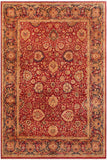 Vintage Persian Anmol Agra Jillian Red/Blue Wool Rug - 9'0'' x 12'3''