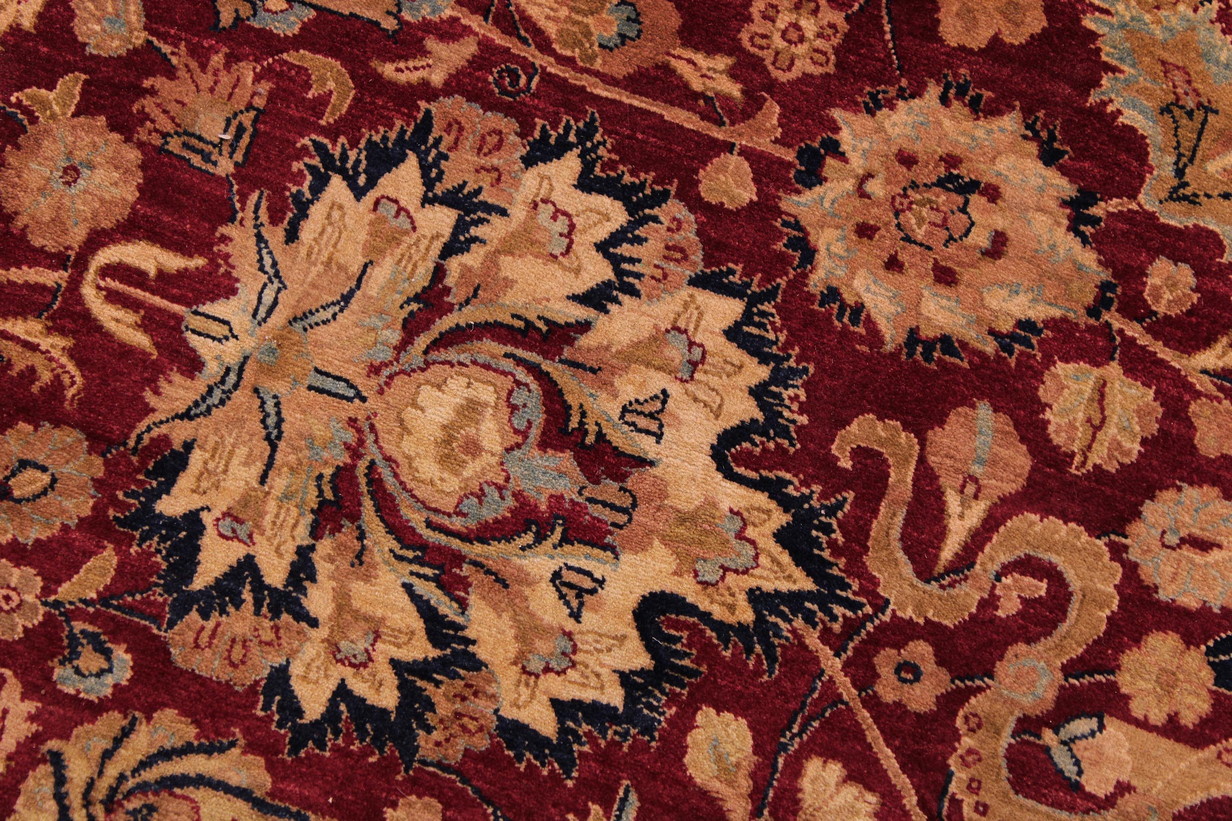 handmade Transitional Anmol Agra Red Blue Hand Knotted RECTANGLE 100% WOOL area rug 9x12