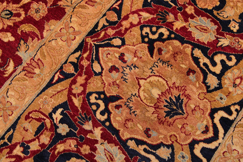 handmade Transitional Anmol Agra Red Blue Hand Knotted RECTANGLE 100% WOOL area rug 9 x 12