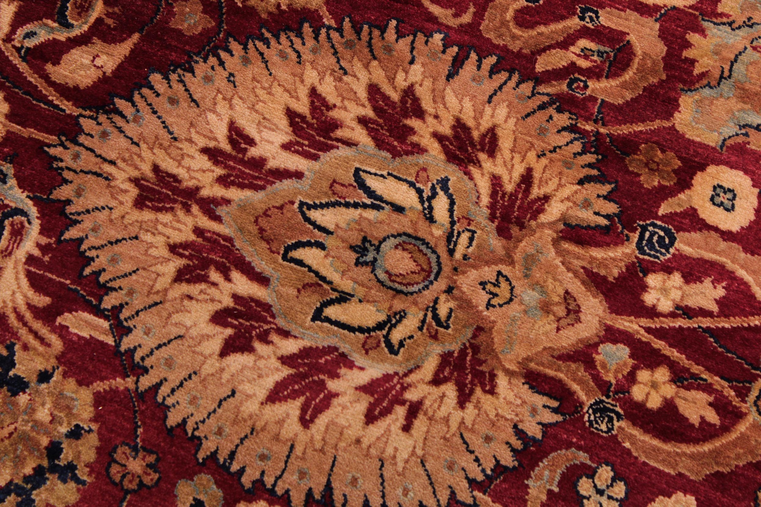 handmade Transitional Anmol Agra Red Blue Hand Knotted RECTANGLE 100% WOOL area rug 9x12
