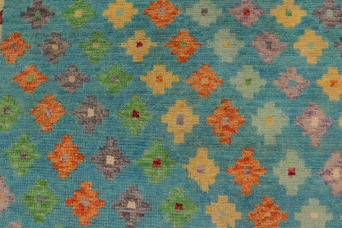 handmade Modern Balouchi Blue Beige Hand Knotted RECTANGLE 100% WOOL area rug 4x6