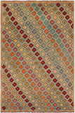 Modern Balochi Juliette Blue/Red Wool Rug - 4'9'' x 8'0''