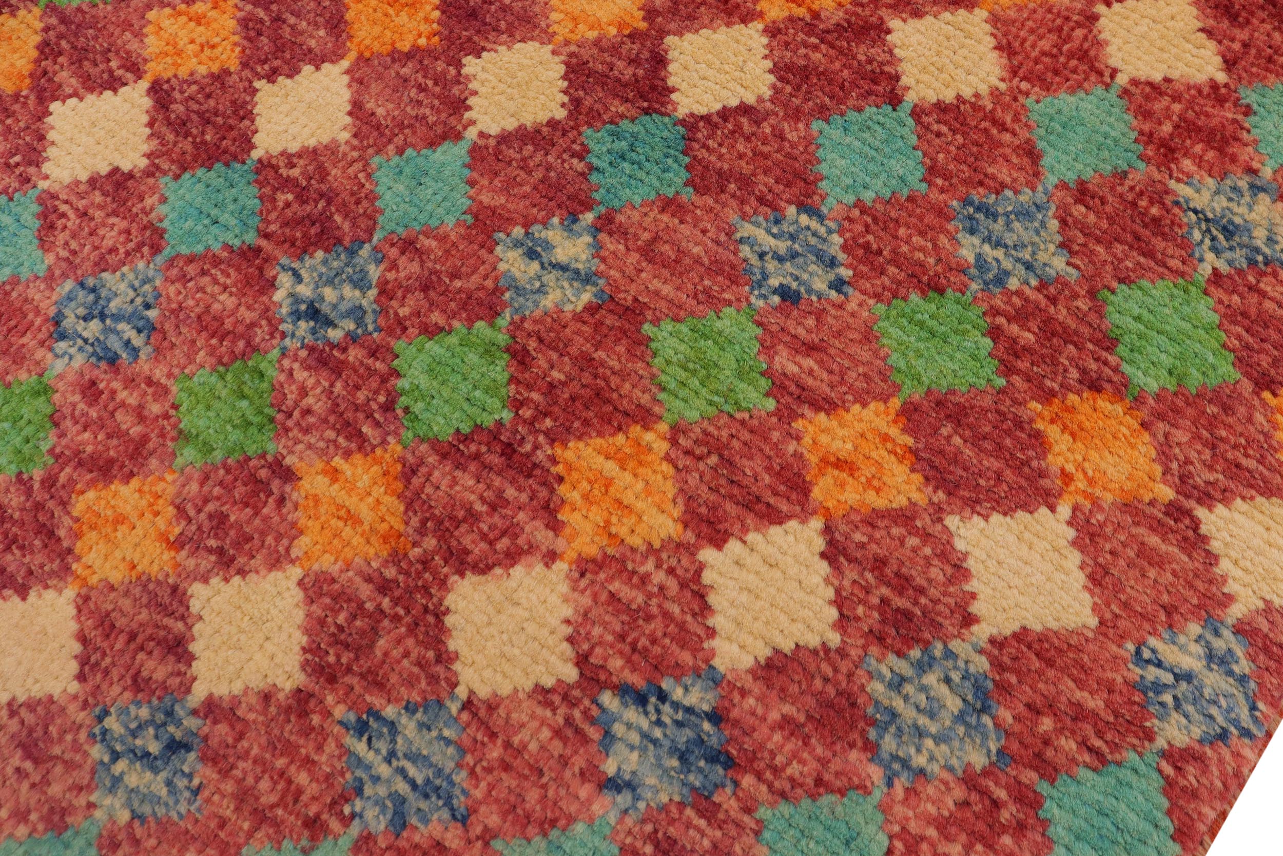 handmade Modern Balouchi Magenta Blue Hand Knotted RECTANGLE 100% WOOL area rug 5x8