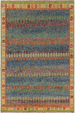 Modern Balochi Gracie Blue/Beige Wool Rug - 4'11'' x 6'6''