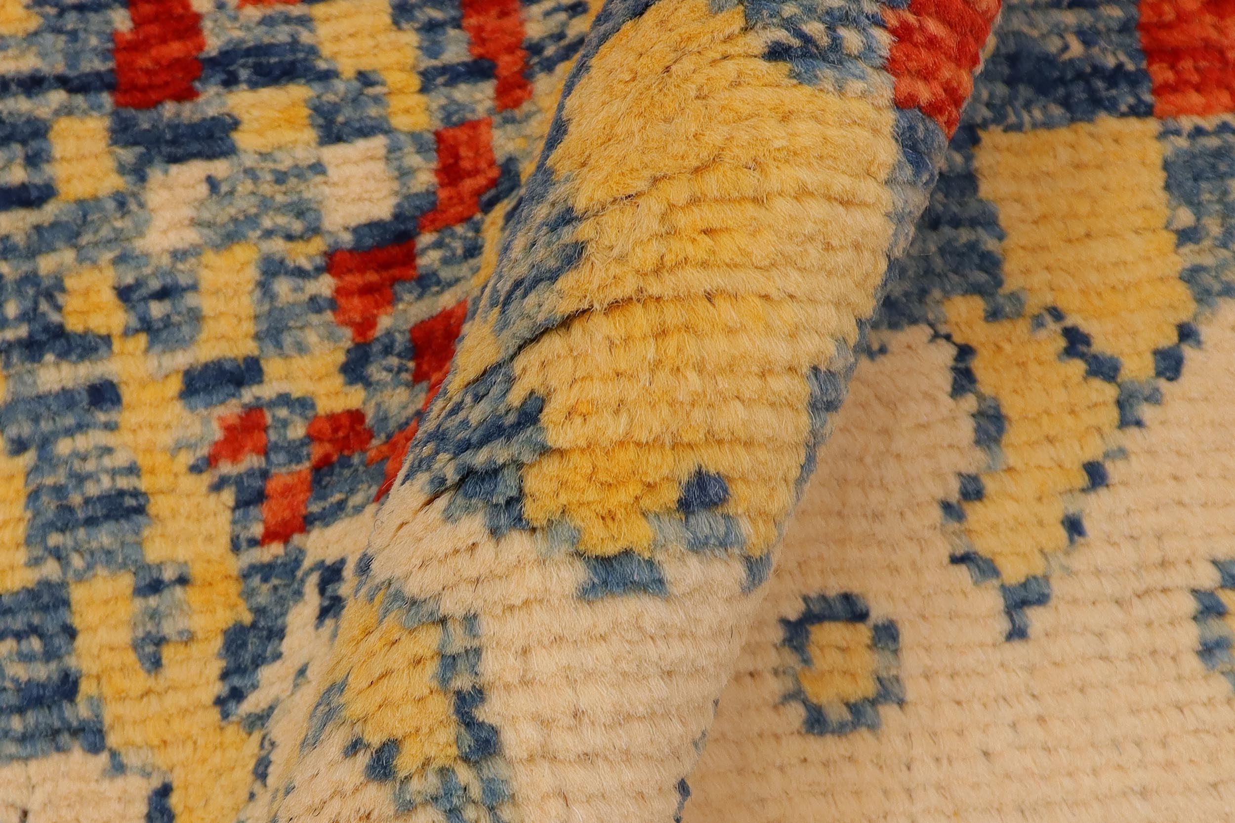 handmade Modern Balouchi Rust Blue Hand Knotted RECTANGLE 100% WOOL area rug 5x8