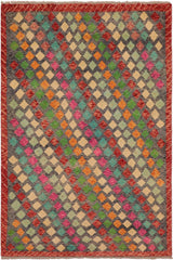 Shabby Chic Balochi Thalia Gray/Red Wool Rug - 4'2''X6'1''