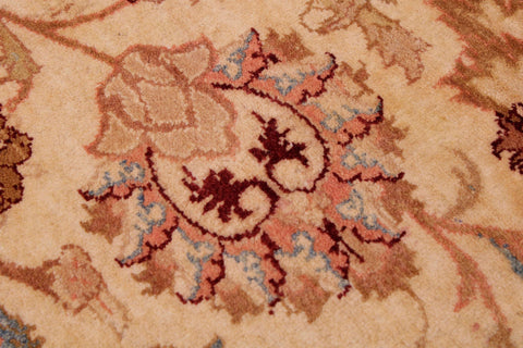 handmade Traditional Agra Ivory Lt. Blue Hand Knotted RECTANGLE 100% WOOL area rug 9 x 12