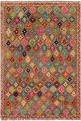 Boho Chic Balochi Brenton Brown/Beige Wool Rug - 3'3''X5'1''