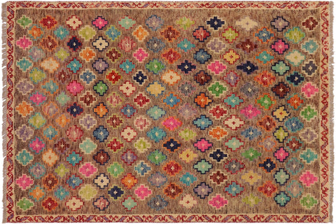 handmade Modern Balouchi Brown Beige Hand Knotted RECTANGLE 100% WOOL area rug 3x5