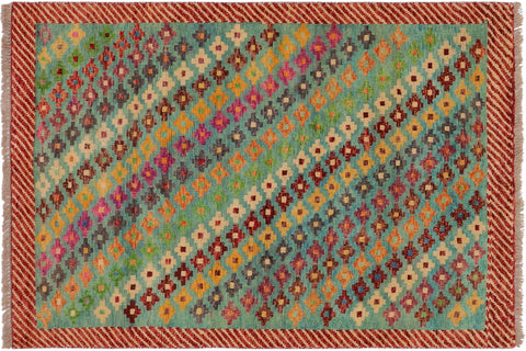 handmade Modern Balouchi Blue Red Hand Knotted RECTANGLE 100% WOOL area rug 3x5