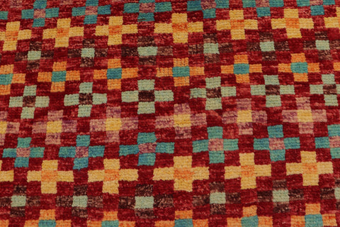handmade Modern Balouchi Red Blue Hand Knotted RECTANGLE 100% WOOL area rug 3x5