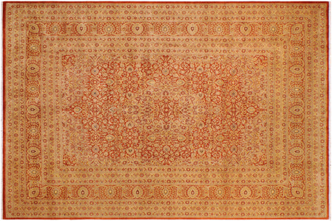 handmade Traditional Nauras Rust Gold Hand Knotted RECTANGLE 100% WOOL area rug 9 x 12