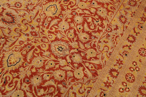 handmade Traditional Nauras Rust Gold Hand Knotted RECTANGLE 100% WOOL area rug 9 x 12