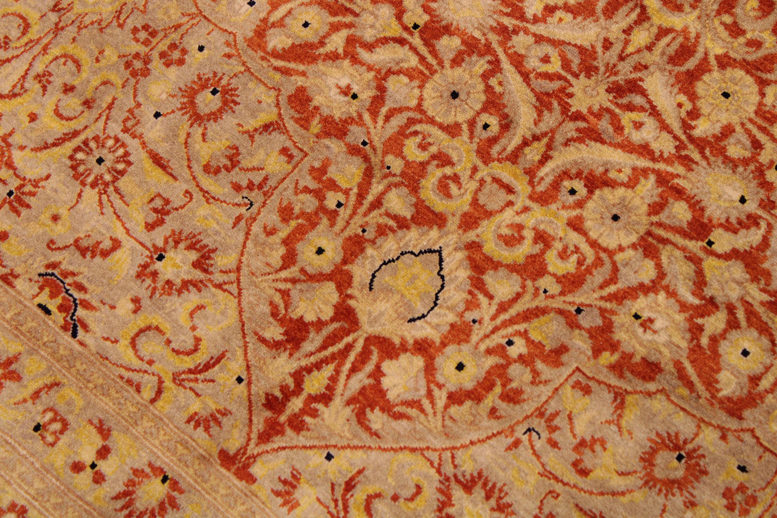 handmade Traditional Nauras Rust Gold Hand Knotted RECTANGLE 100% WOOL area rug 9 x 12